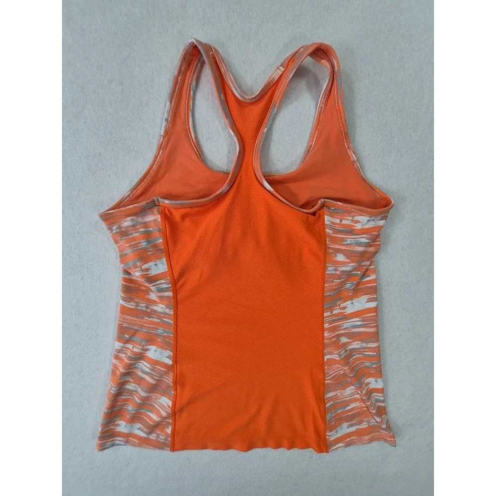 Nike Dri-FIT Built In Sports Bra Tank Top Women's L Orange Racerback